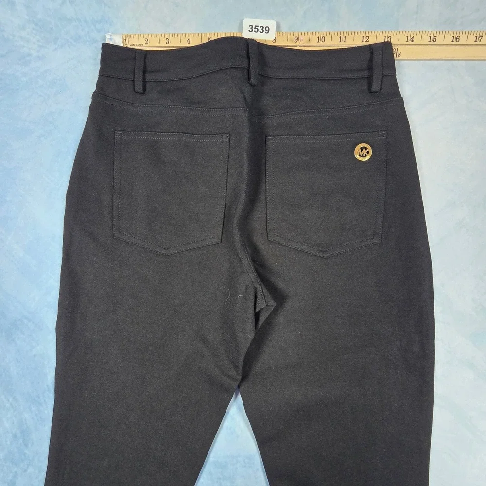Michael Michael Kors Womens Black Ponte Knit Skinny Pants High Rise Leggings S